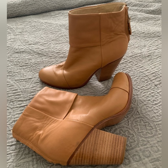 Rag & Bone Classic Newbury Tan Leather ankle Bootie boots EU 38.5 womens sz 7.5 - Picture 4 of 8